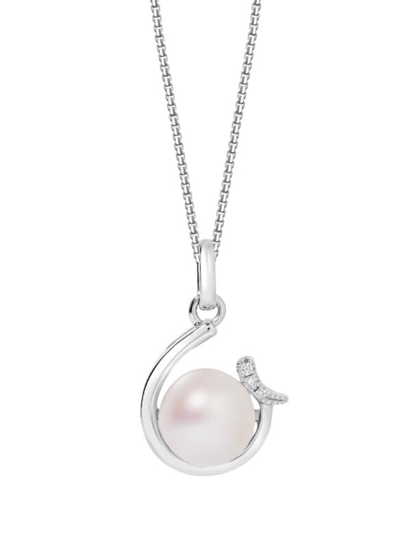TOMEI Pearl Pendant Set, White Gold 585