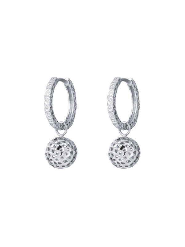 TOMEI Sphericity in Luminescence Duo Earrings, White Gold 585