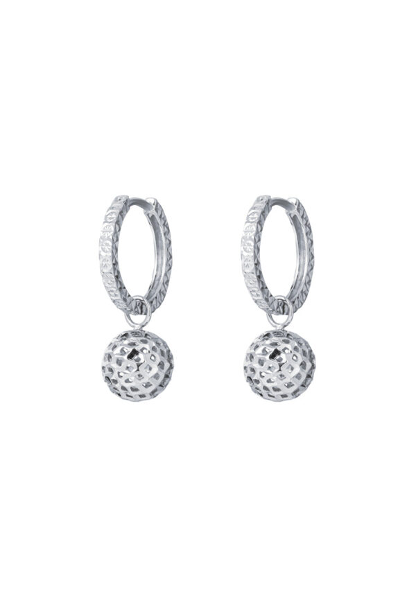 TOMEI Sphericity in Luminescence Duo Earrings, White Gold 585