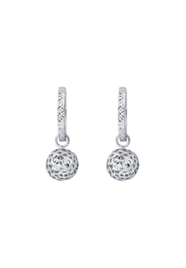 TOMEI Sphericity in Luminescence Duo Earrings, White Gold 585