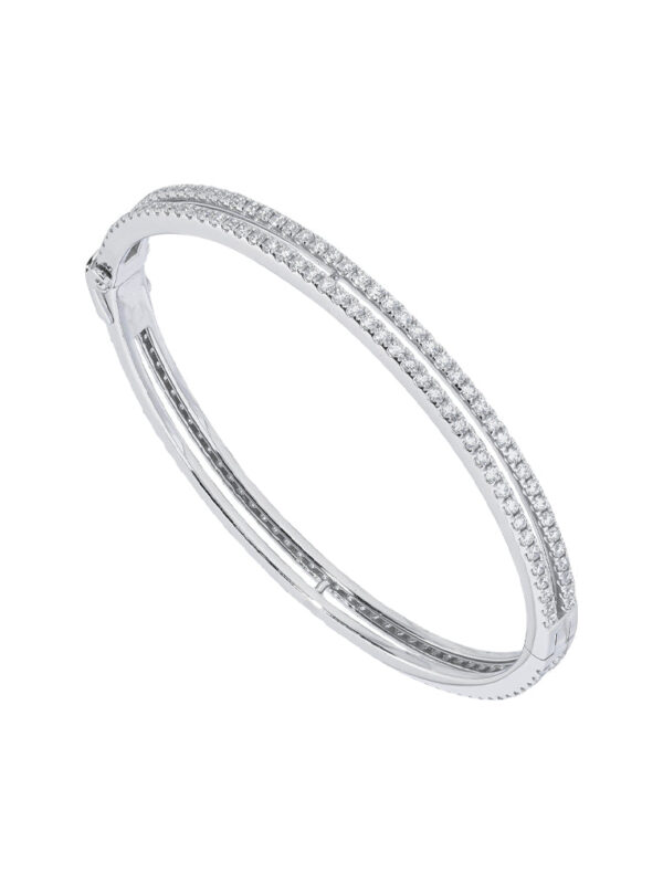 TOMEI Gilded Harmony Diamond Bangle, White Gold 750