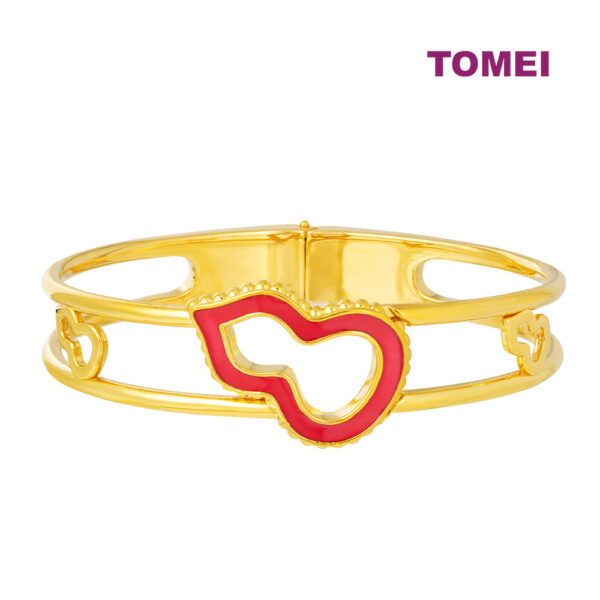TOMEI Red Hulu Bangle, Yellow Gold 999 (5D)