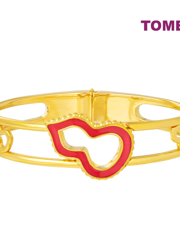 TOMEI Red Hulu Bangle, Yellow Gold 999 (5D)
