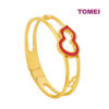 TOMEI Red Hulu Bangle, Yellow Gold 999 (5D)