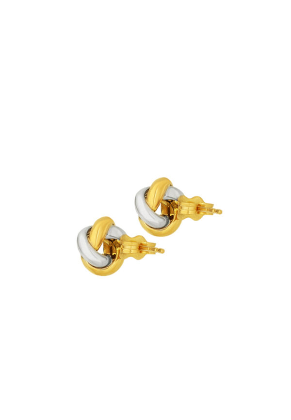 TOMEI Triple Tone Lusso Italia Knot Earrings, Yellow Gold 916