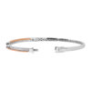 TOMEI Luminous Duet Diamond Bangle, White+Rose Gold 750