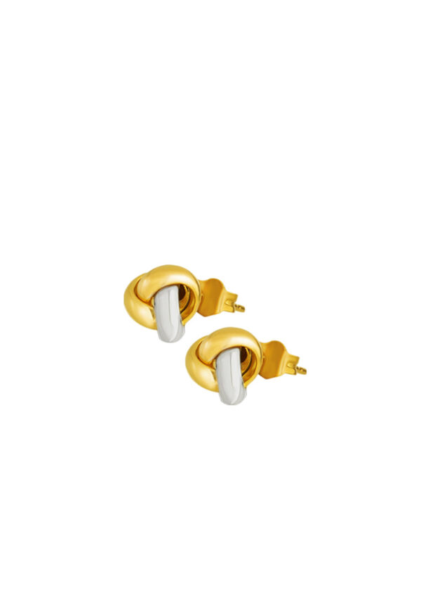 TOMEI Triple Tone Lusso Italia Knot Earrings, Yellow Gold 916