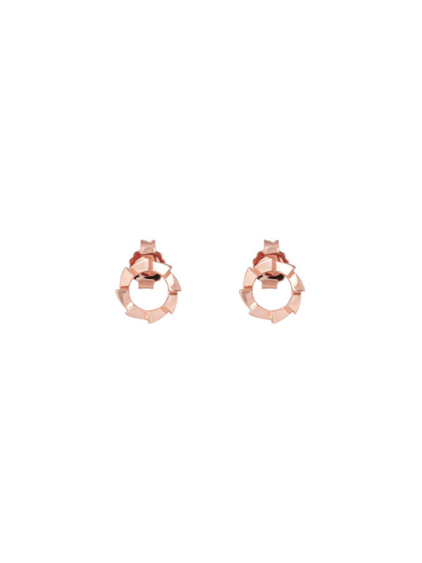 TOMEI Rouge Collection Circle Frame Earrings, Rose Gold 750