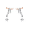 TOMEI Starlight Symphony Diamond Earrings, White+Rose Gold 585