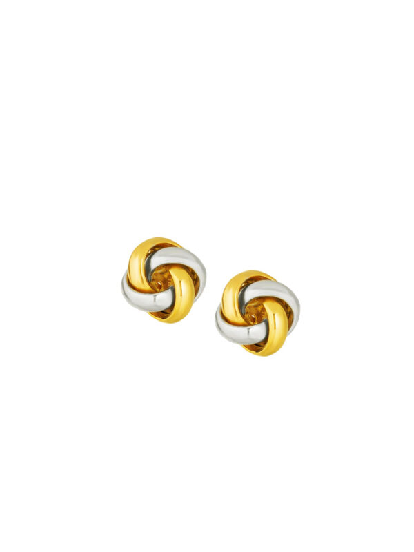 TOMEI Triple Tone Lusso Italia Swirl Knot Earrings, Yellow Gold 916