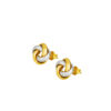 TOMEI Triple Tone Lusso Italia Swirl Knot Earrings, Yellow Gold 916