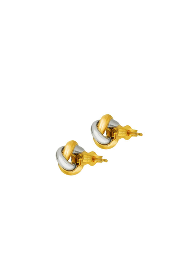 TOMEI Triple Tone Lusso Italia Swirl Knot Earrings, Yellow Gold 916