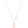 TOMEI Rouge Collection Rabbit With Bow Necklace, Rose Gold 750
