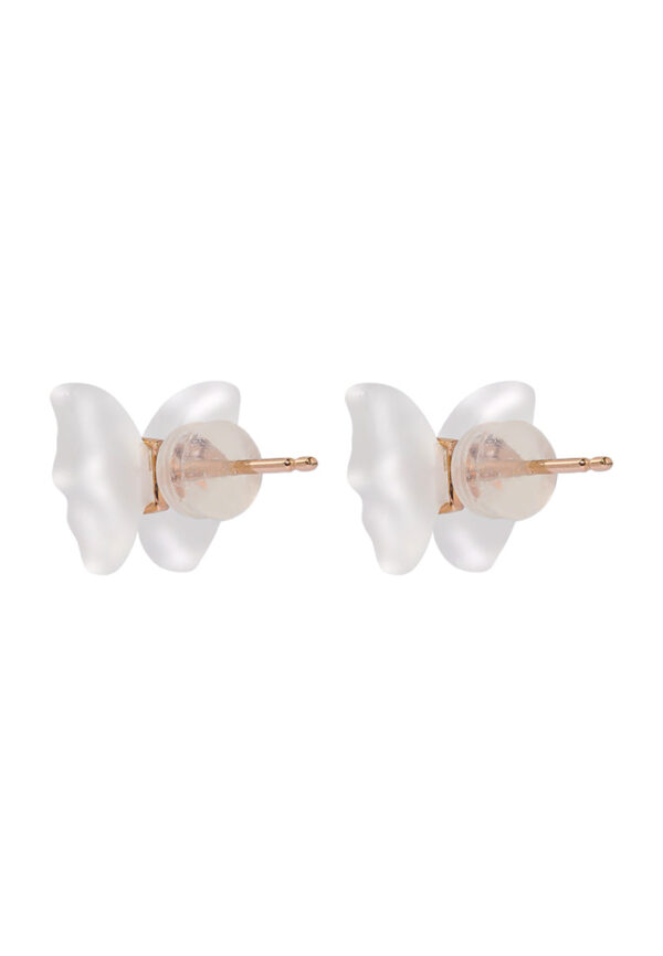 TOMEI Nephrite Collection, Butterfly Earrings, Rose Gold 750