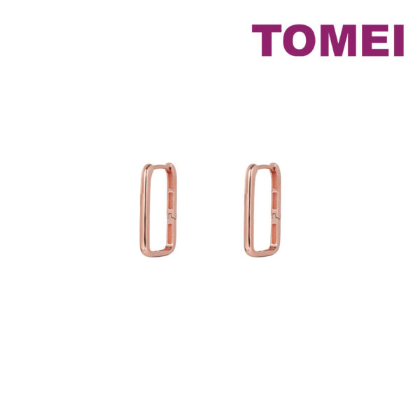TOMEI Rouge Collection Rectangular Earrings, Rose Gold 750