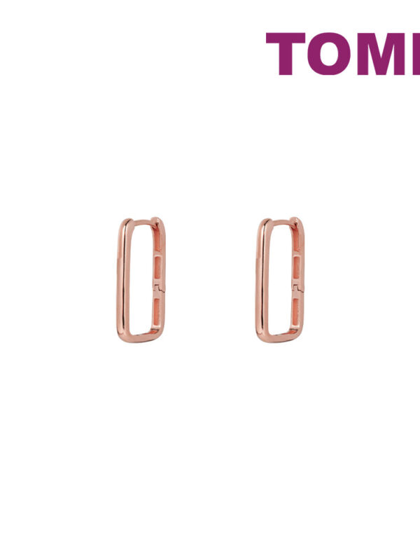 TOMEI Rouge Collection Rectangular Earrings, Rose Gold 750