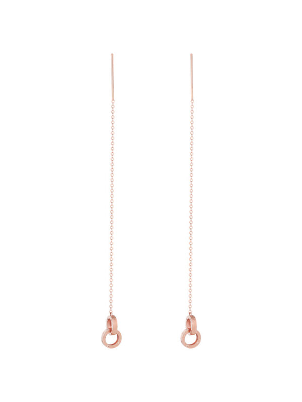 TOMEI Rouge Collection Drop Earrings, Rose Gold 750