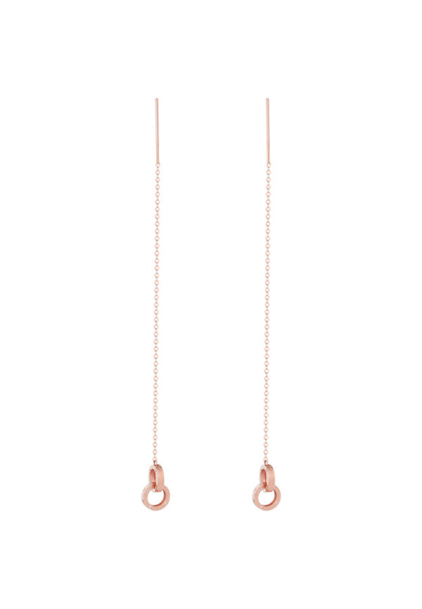 TOMEI Rouge Collection Drop Earrings, Rose Gold 750