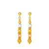 TOMEI Triple Tone Lusso Italia Dangling Beads Earrings, Yellow Gold 916