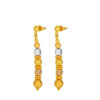 TOMEI Triple Tone Lusso Italia Dangling Beads Earrings, Yellow Gold 916