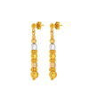 TOMEI Triple Tone Lusso Italia Dangling Beads Earrings, Yellow Gold 916