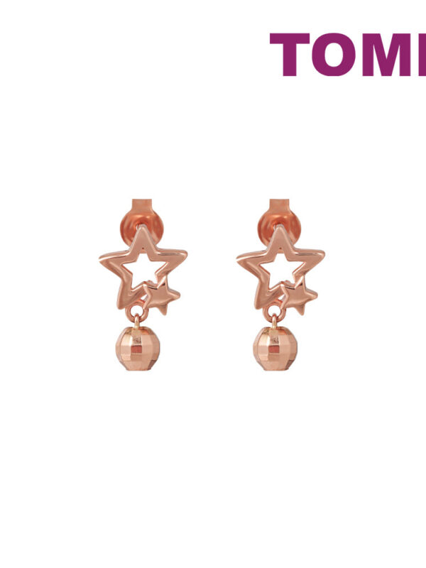 TOMEI Rouge Collection Star Earrings, Rose Gold 750