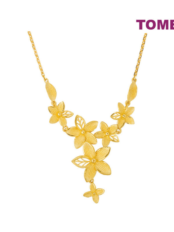 TOMEI X XIFU Flower Necklace, Yellow Gold 999