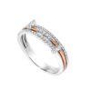 TOMEI Luminous Duet Diamond Ring, White+Rose Gold 750