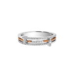 TOMEI Luminous Duet Diamond Ring, White+Rose Gold 750