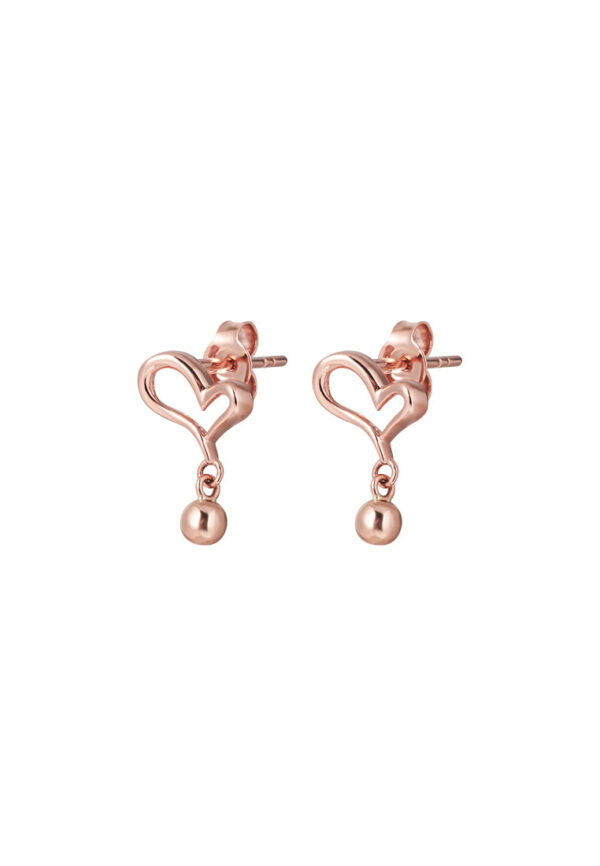 TOMEI Rouge Collection Love Earrings, Rose Gold 750