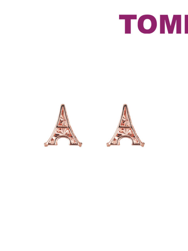 TOMEI Rouge Collection Tower Of Love Earrings, Rose Gold 750