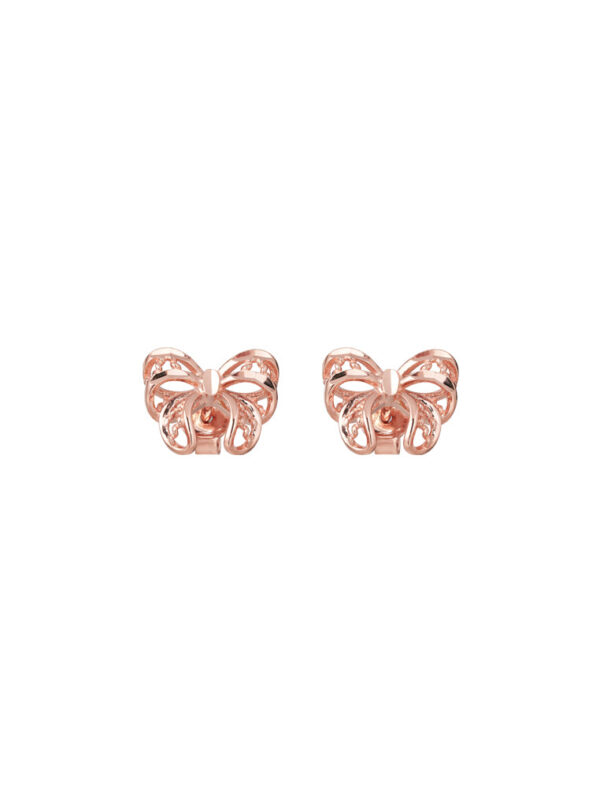 TOMEI Rouge Collection Minimalist Ribbon Earrings, Rose Gold 750