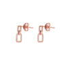 TOMEI Rouge Collection Square-Duo Earrings, Rose Gold 750