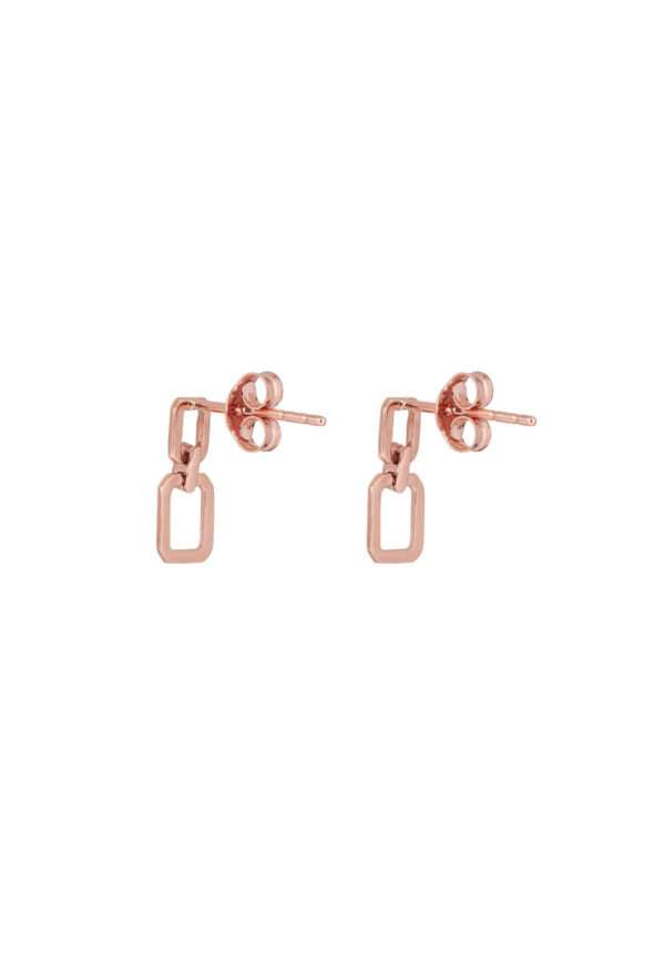 TOMEI Rouge Collection Square-Duo Earrings, Rose Gold 750