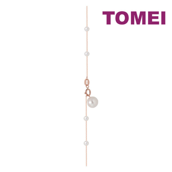 TOMEI Rouge Collection Trendy Pearl Necklace, Rose Gold 750