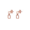 TOMEI Rouge Collection Square-Duo Earrings, Rose Gold 750