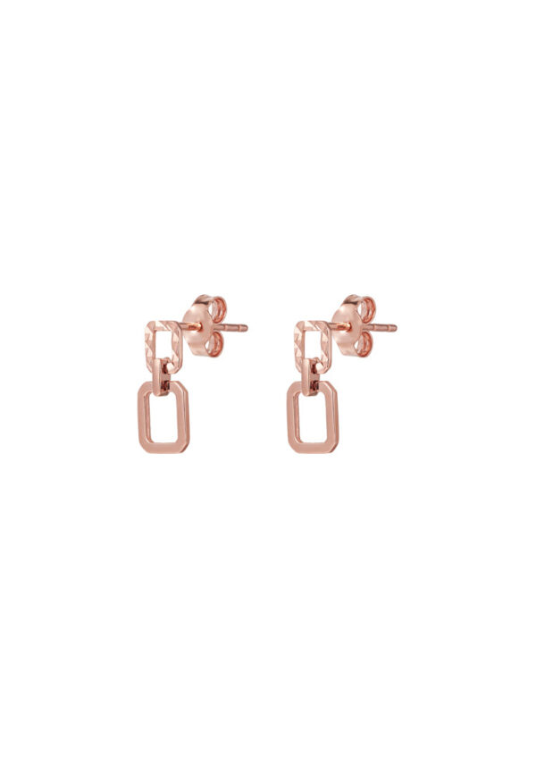 TOMEI Rouge Collection Square-Duo Earrings, Rose Gold 750