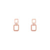 TOMEI Rouge Collection Square-Duo Earrings, Rose Gold 750