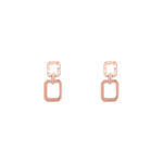 TOMEI Rouge Collection Square-Duo Earrings, Rose Gold 750