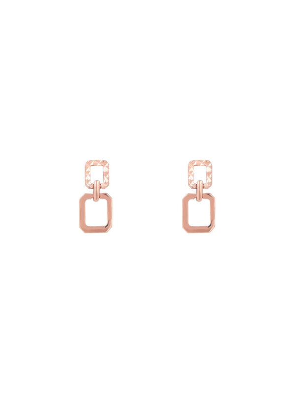 TOMEI Rouge Collection Square-Duo Earrings, Rose Gold 750