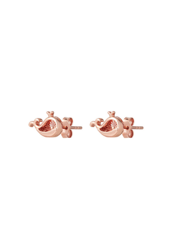 TOMEI Rouge Collection Whale Baby Earrings, Rose Gold 750