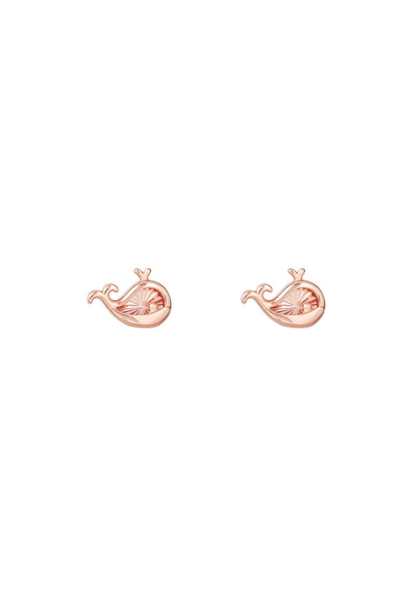 TOMEI Rouge Collection Whale Baby Earrings, Rose Gold 750