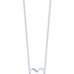 TOMEI Wave-Inspired Heart Shaped Necklace, White Gold 585
