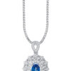 TOMEI Sapphire Diamond Pendant, White Gold 750