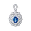TOMEI Sapphire Diamond Pendant, White Gold 750