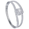 TOMEI The Bloom Series Diamond Bangle, White Gold 750