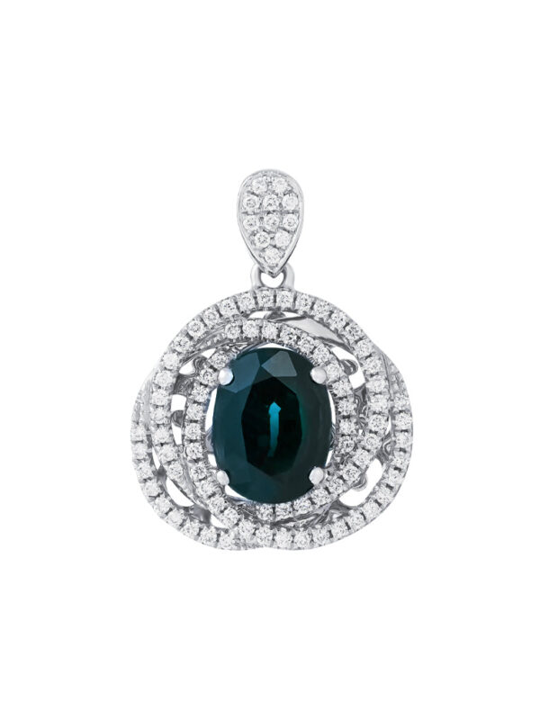 TOMEI Sapphire Pendant, White Gold 750