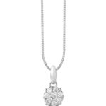 TOMEI The Symbolic Of Four Happiness Diamond Pendant Set, White+Rose Gold 585