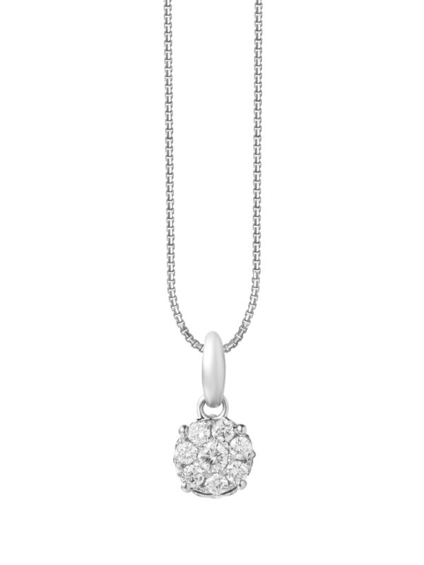 TOMEI The Symbolic Of Four Happiness Diamond Pendant Set, White+Rose Gold 585
