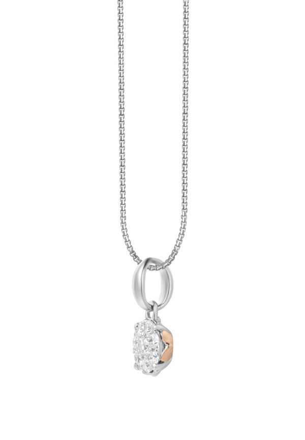 TOMEI The Symbolic Of Four Happiness Diamond Pendant Set, White+Rose Gold 585